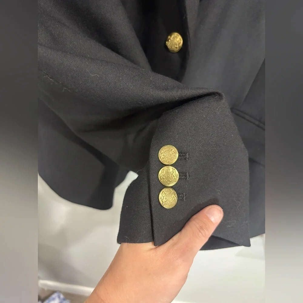 J. Crew Black Wool Blend Big Boy’s 20 Black Blazer Two Button Front Pocket